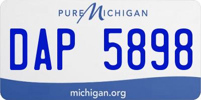MI license plate DAP5898