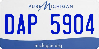 MI license plate DAP5904