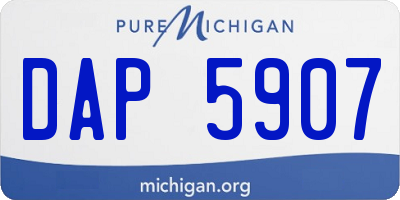 MI license plate DAP5907