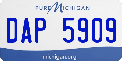 MI license plate DAP5909