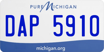 MI license plate DAP5910
