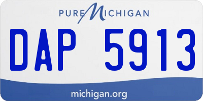 MI license plate DAP5913