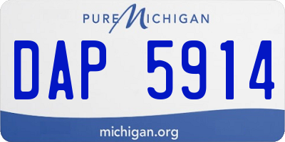 MI license plate DAP5914