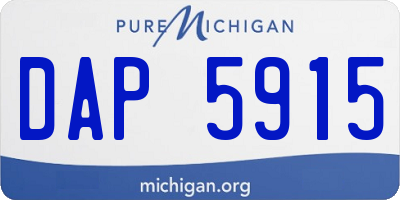 MI license plate DAP5915