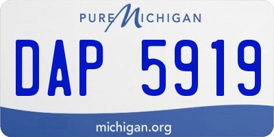 MI license plate DAP5919