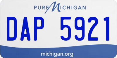 MI license plate DAP5921