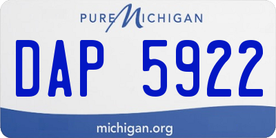 MI license plate DAP5922