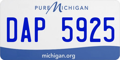 MI license plate DAP5925