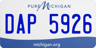 MI license plate DAP5926