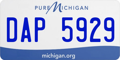 MI license plate DAP5929