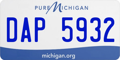 MI license plate DAP5932
