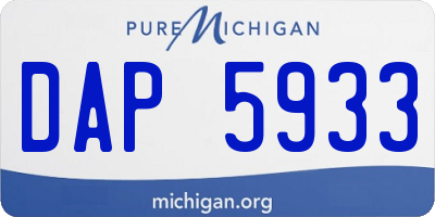 MI license plate DAP5933
