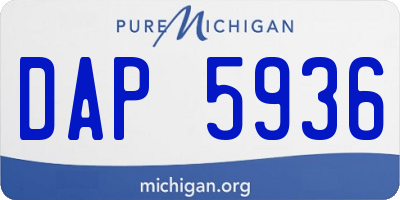 MI license plate DAP5936