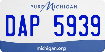 MI license plate DAP5939