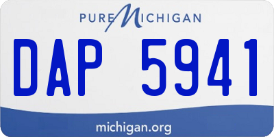 MI license plate DAP5941