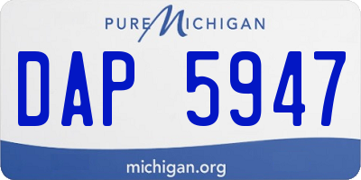 MI license plate DAP5947