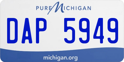 MI license plate DAP5949