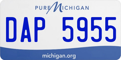 MI license plate DAP5955