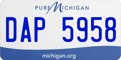 MI license plate DAP5958