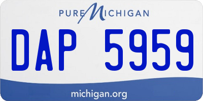 MI license plate DAP5959