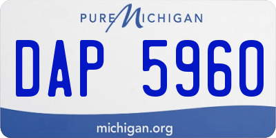 MI license plate DAP5960