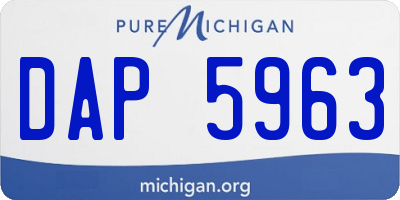 MI license plate DAP5963