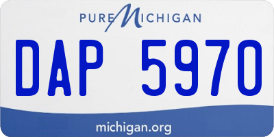 MI license plate DAP5970
