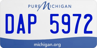 MI license plate DAP5972