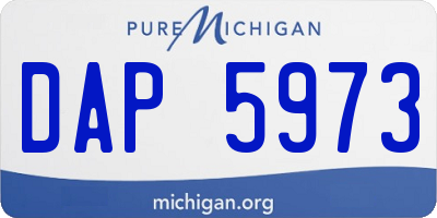 MI license plate DAP5973