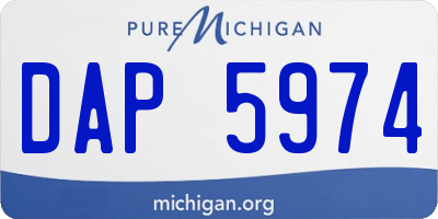 MI license plate DAP5974