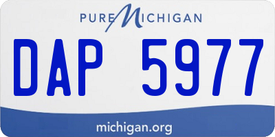 MI license plate DAP5977