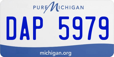 MI license plate DAP5979