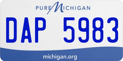 MI license plate DAP5983