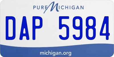 MI license plate DAP5984
