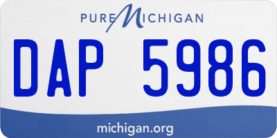 MI license plate DAP5986