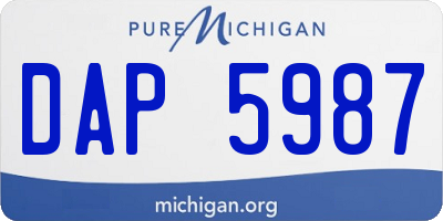 MI license plate DAP5987