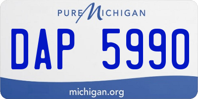 MI license plate DAP5990