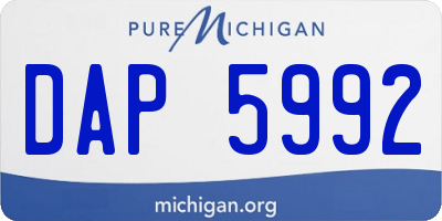 MI license plate DAP5992