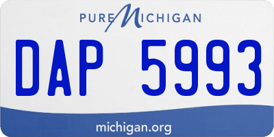 MI license plate DAP5993
