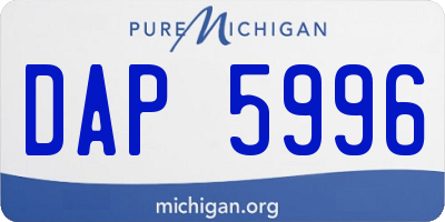 MI license plate DAP5996