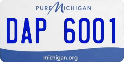 MI license plate DAP6001