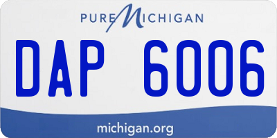 MI license plate DAP6006