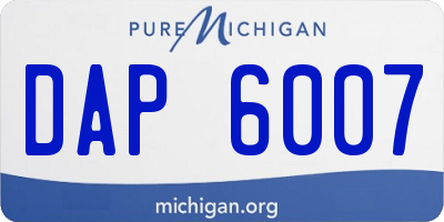 MI license plate DAP6007