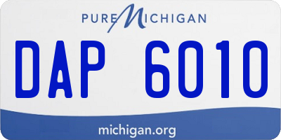 MI license plate DAP6010