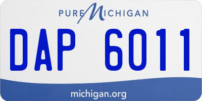 MI license plate DAP6011