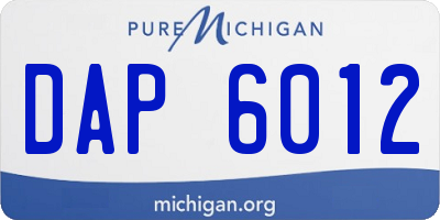 MI license plate DAP6012