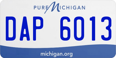 MI license plate DAP6013