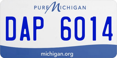 MI license plate DAP6014