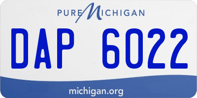 MI license plate DAP6022