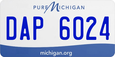 MI license plate DAP6024